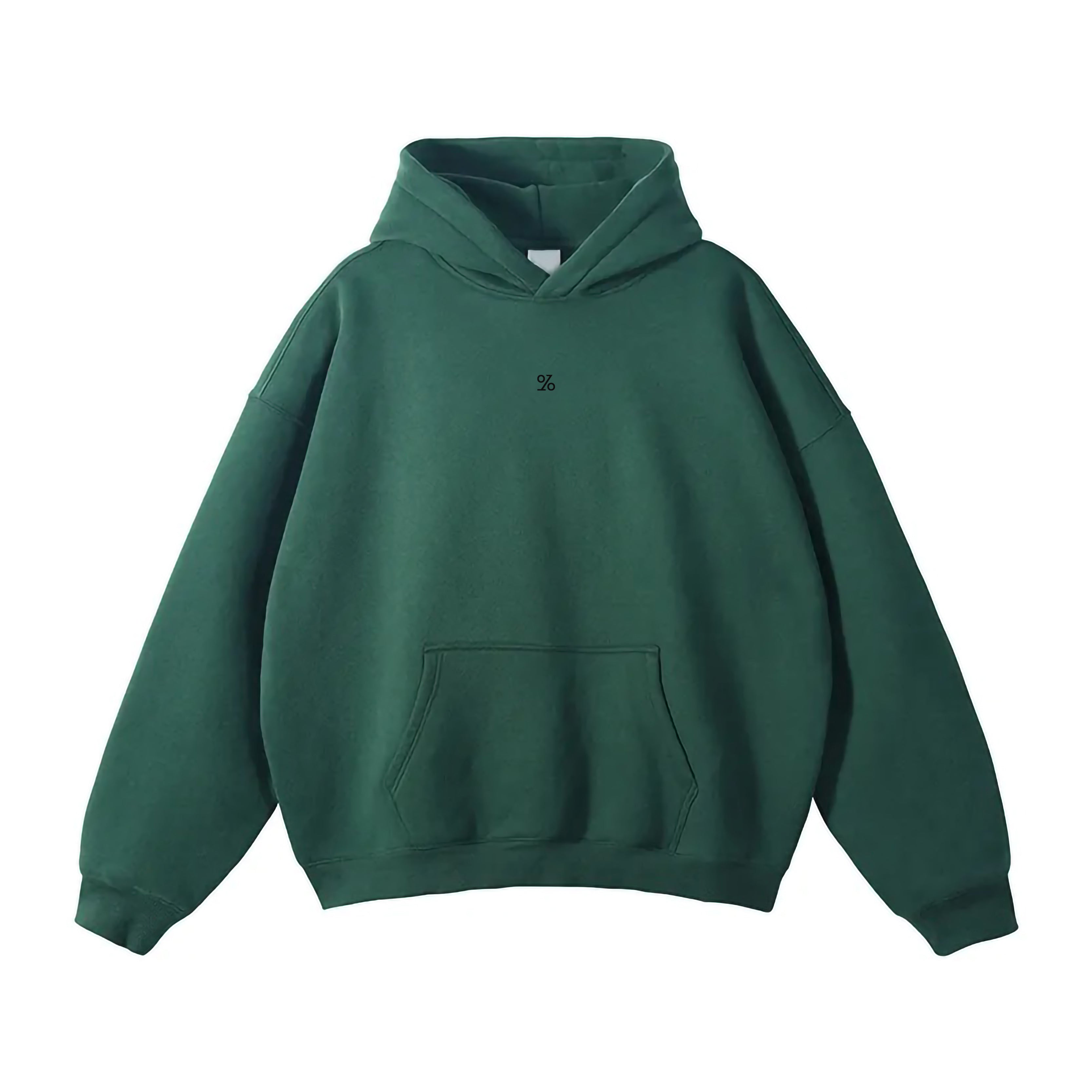 Forest green Fleece Pullover Oversized Plain Solid Hoodies