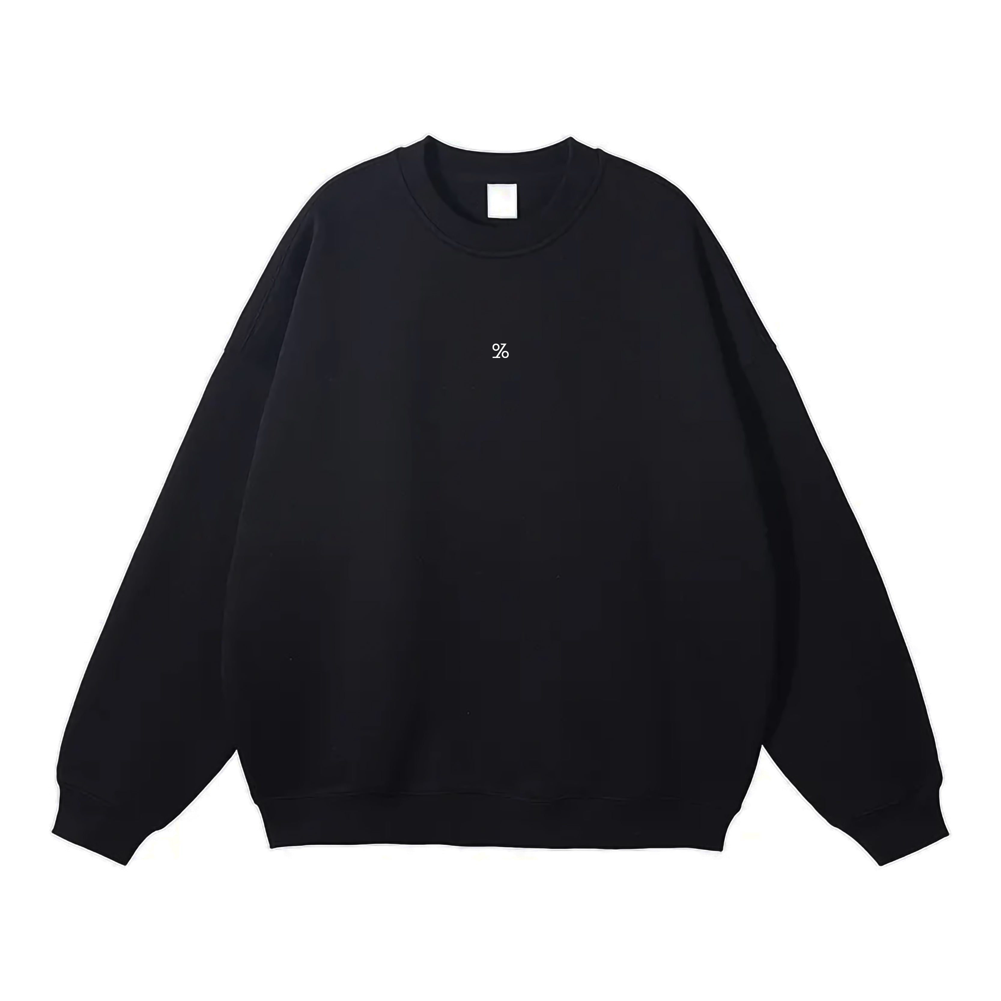 Black Crewneck Sweatshirt Crew Neck OEM Cotton Fleece