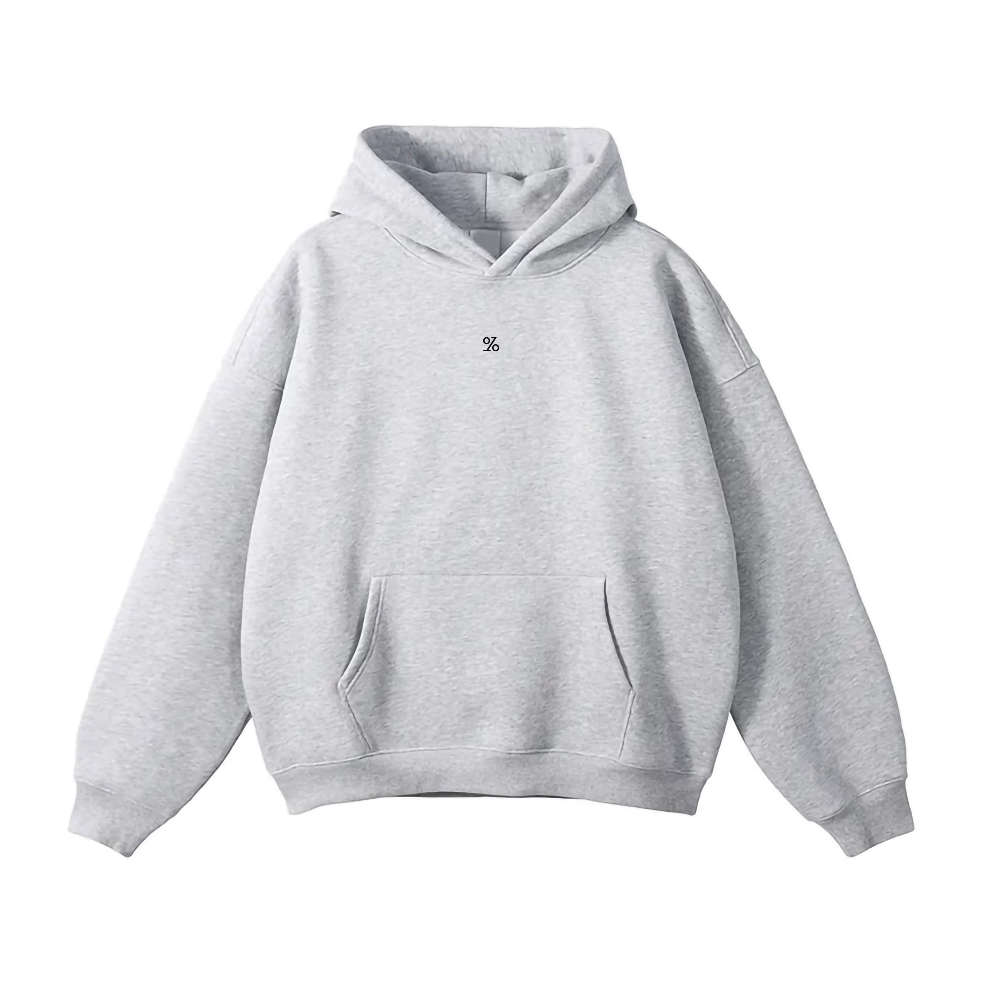 Light gray Fleece Pullover Oversized Plain Solid Hoodies