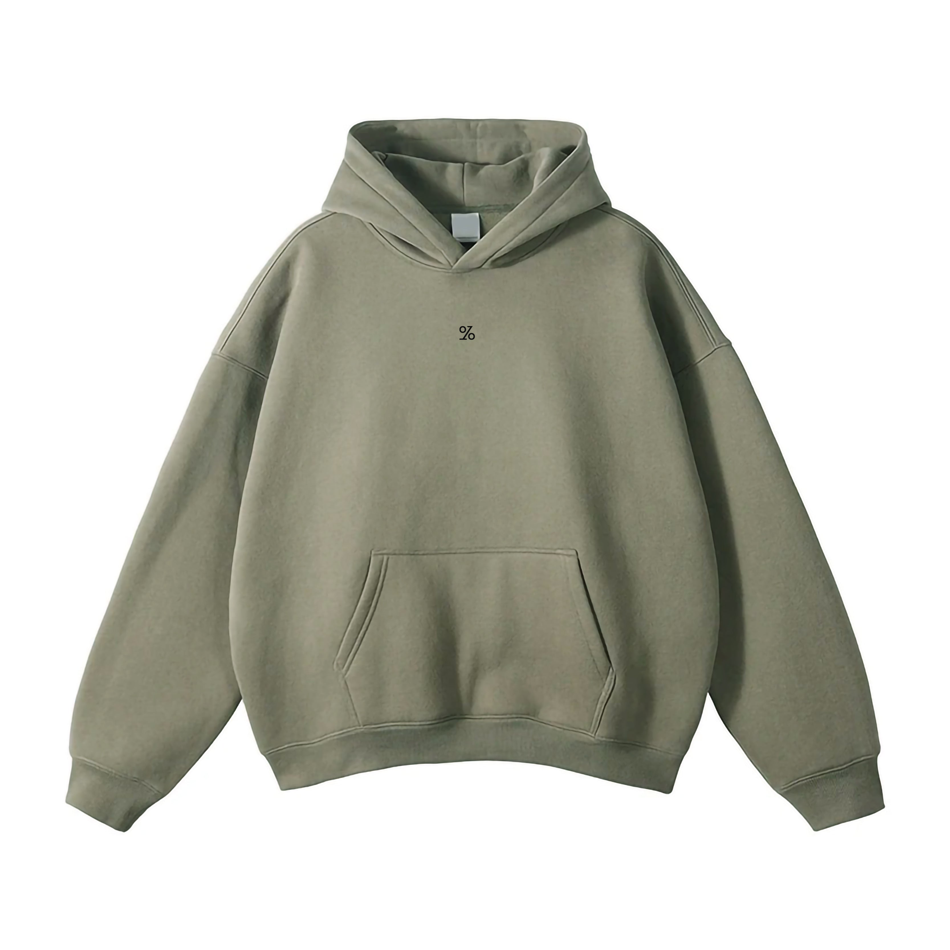 Olive Fleece Pullover Oversized Plain Solid Hoodies