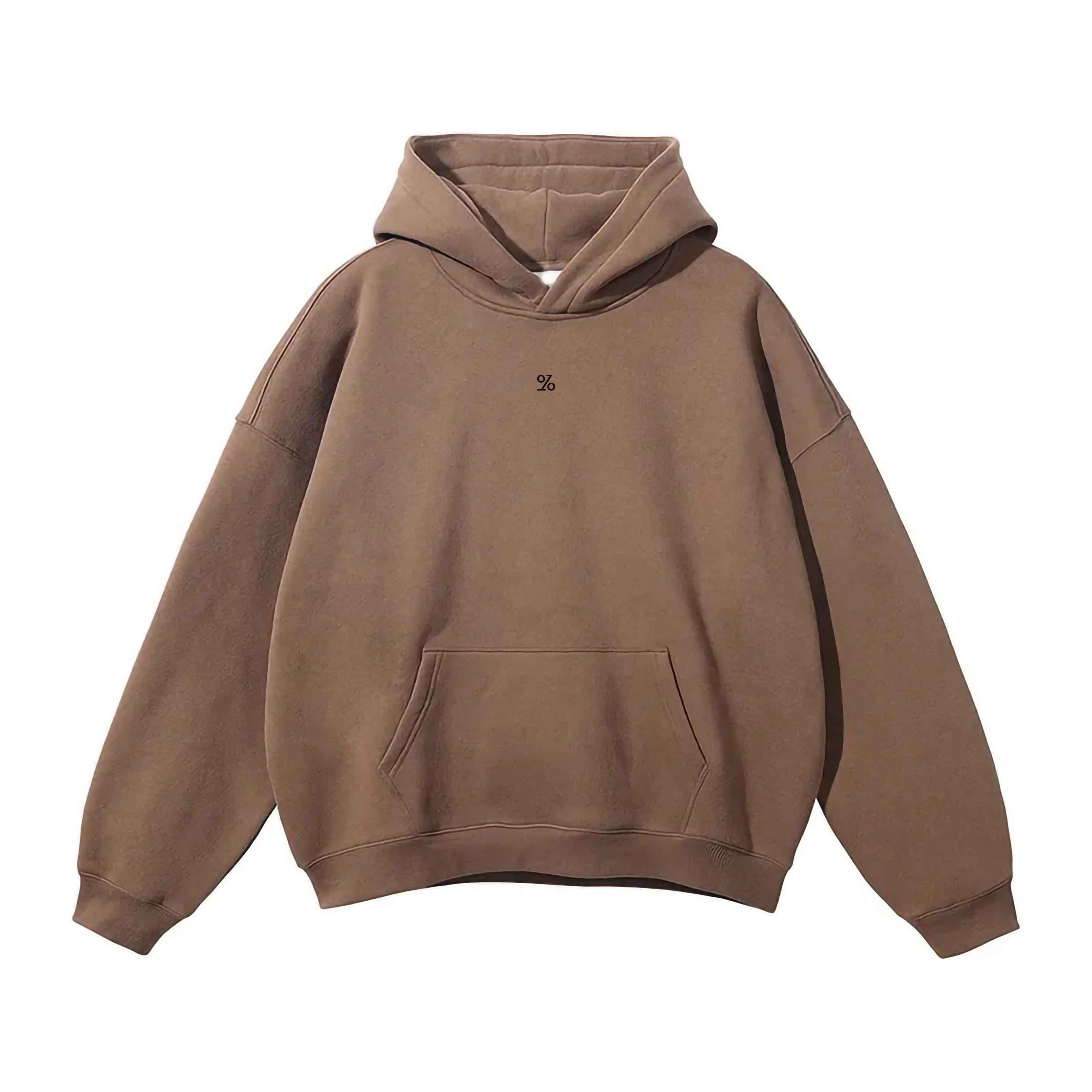 Brown Fleece Pullover Oversized Plain Solid Hoodies