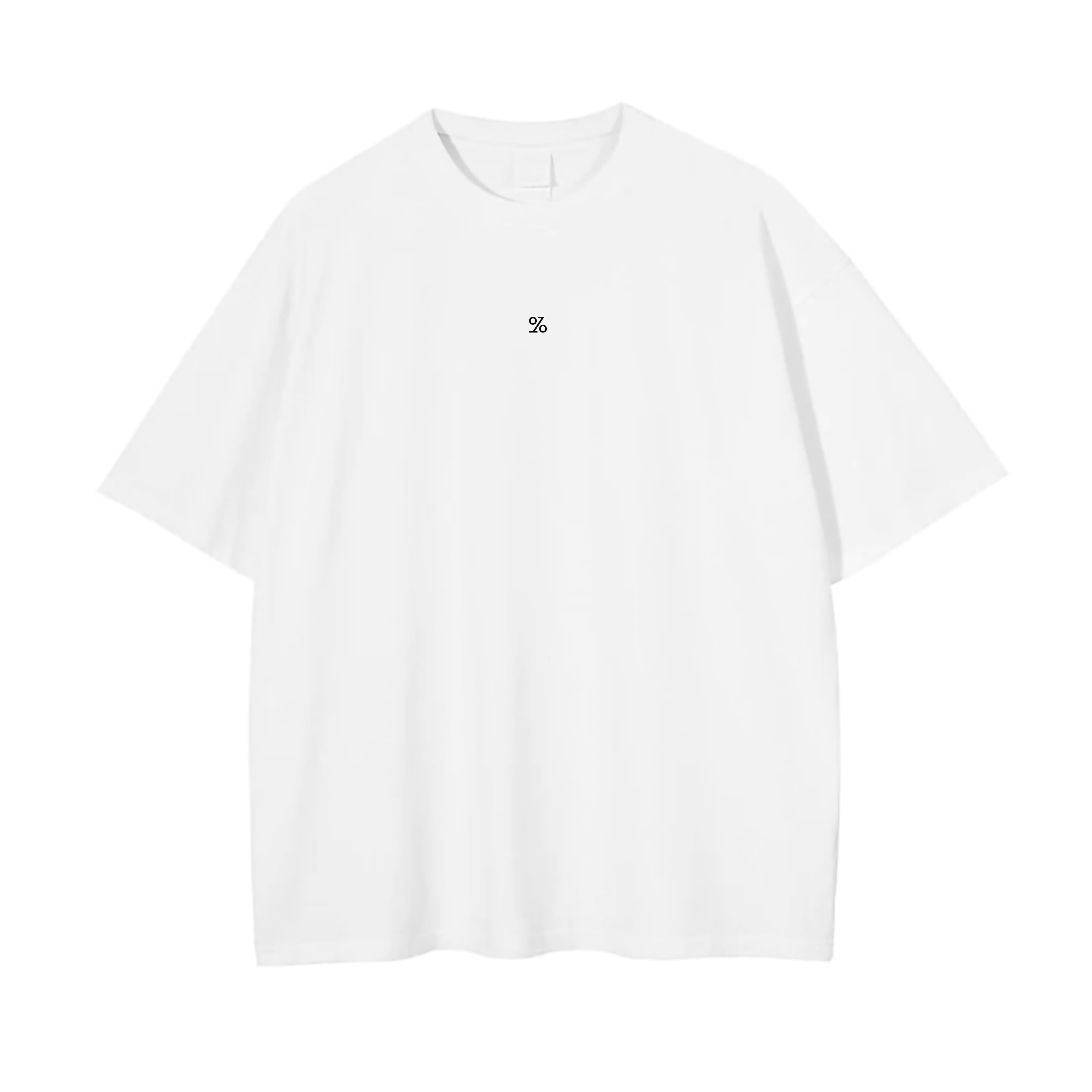 Oversize O-Neck Plain Cotton T-Shirt White