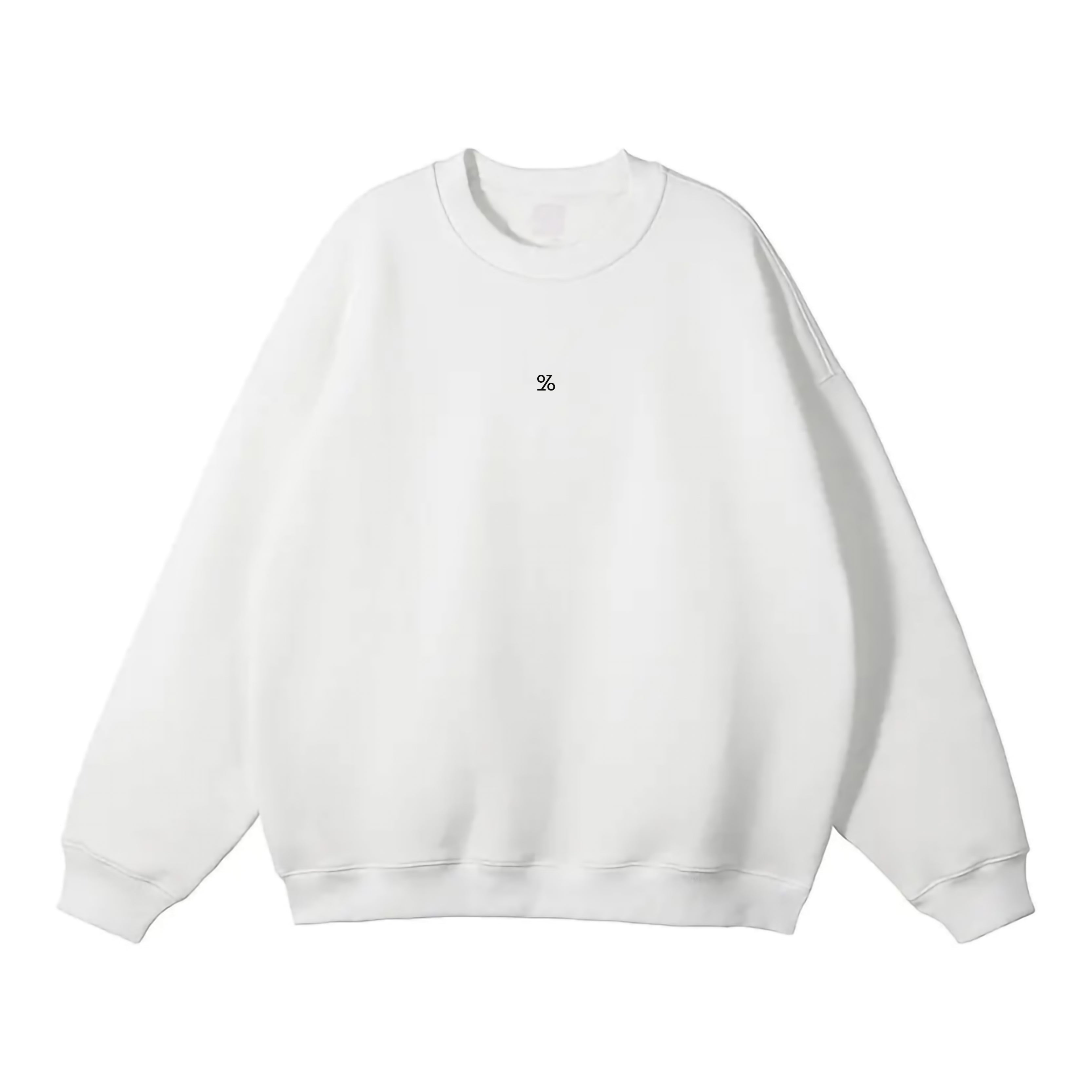 White cotton crewneck sweatshirt sale