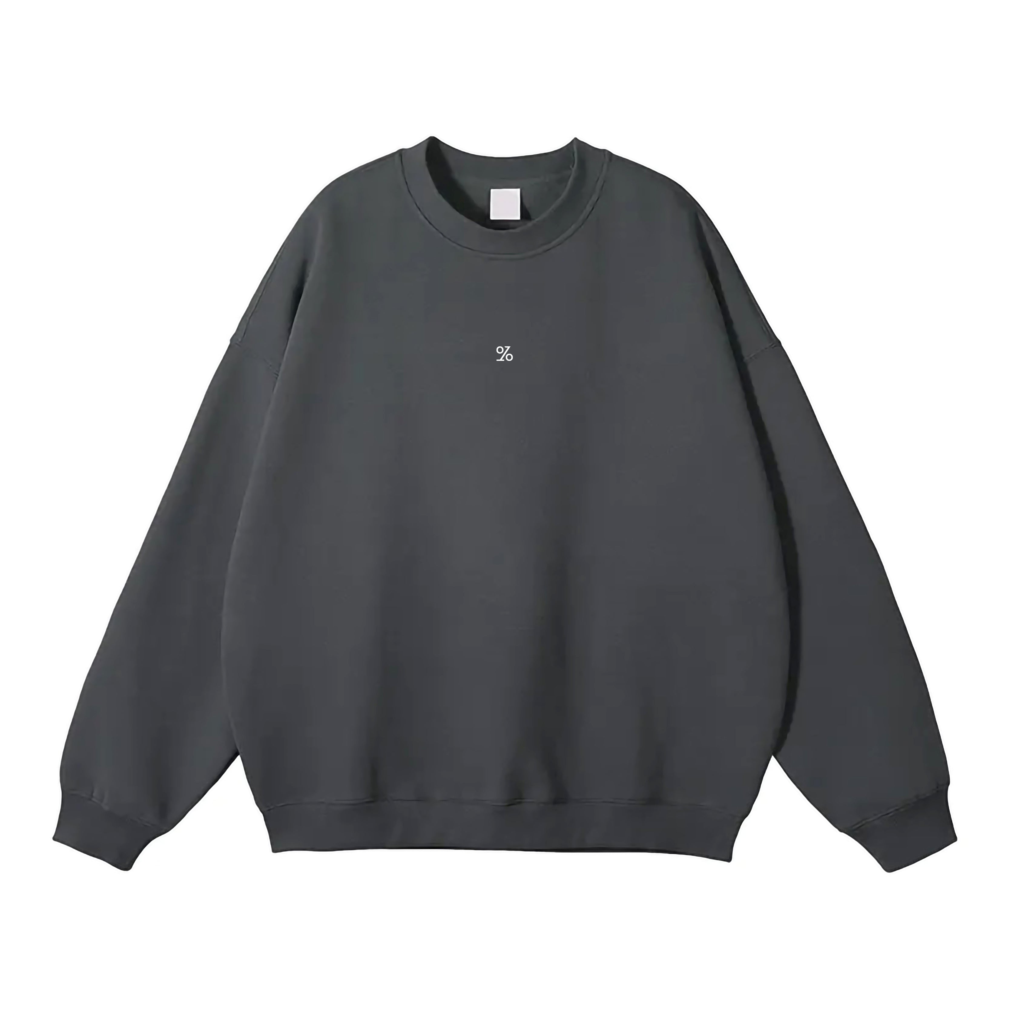 Dark Gray Crewneck Sweatshirt Crew Neck OEM Cotton Fleece